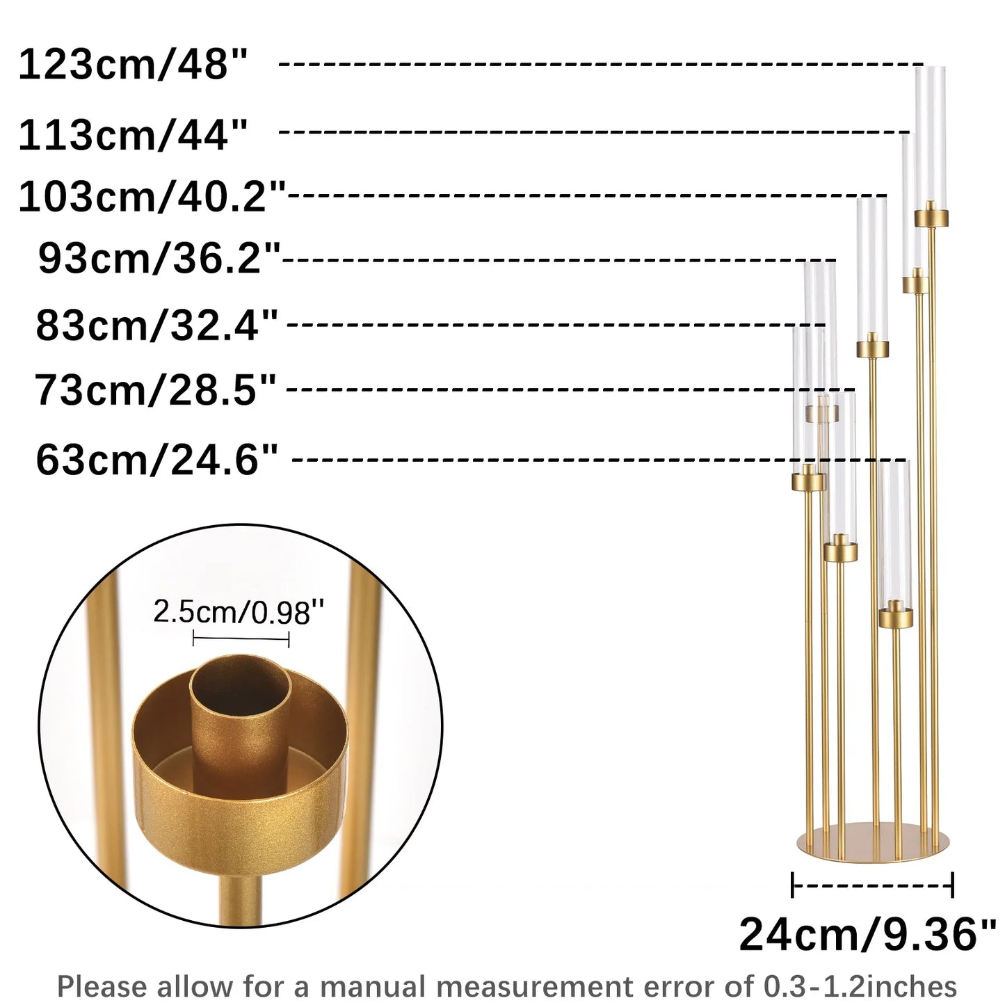 VINCIGANT 4-Pack 7-Arm Floor Candelabra Centerpieces