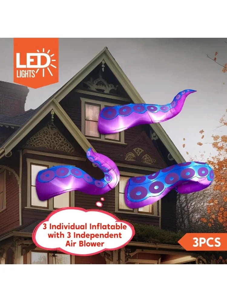 Joyfy LED Octopus Tentacle Inflatable Halloween Outdoor Decoration