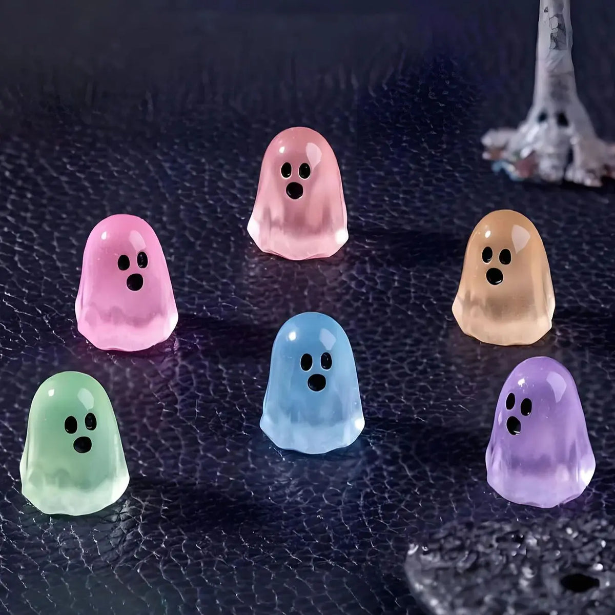 Luminous Resin Ghost Figurines Glowing Halloween Decor Collectibles
