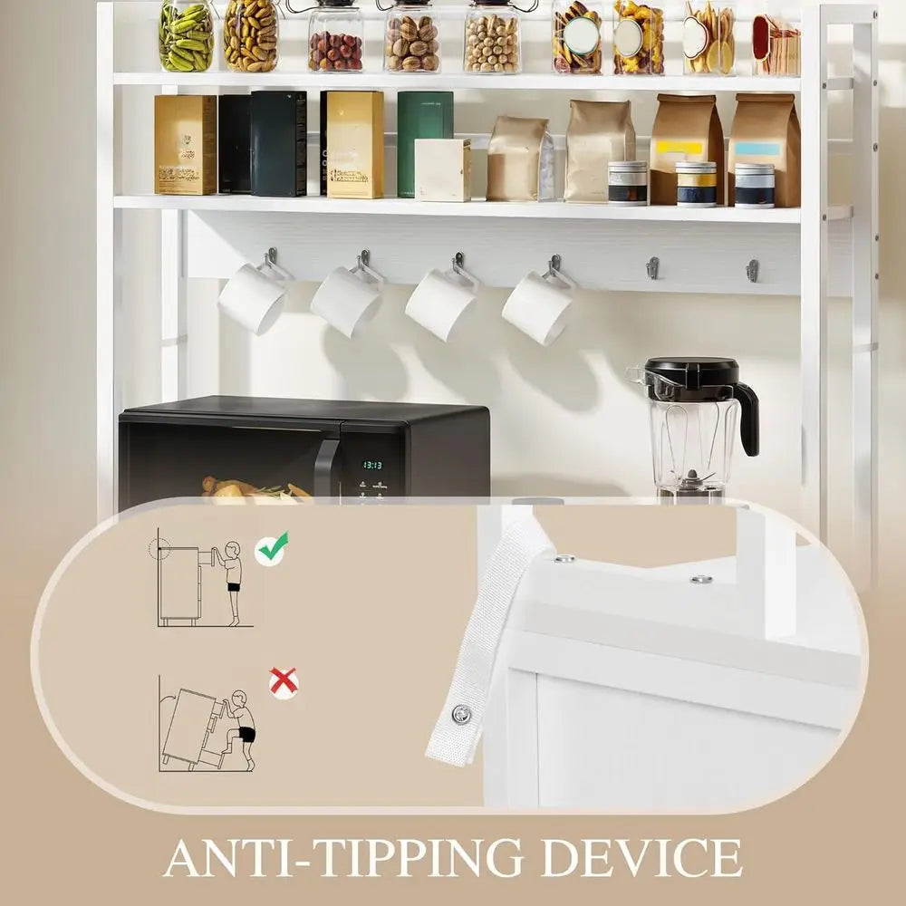 Kitchen Storage Rack With Built In Trash Can And Power Outlets