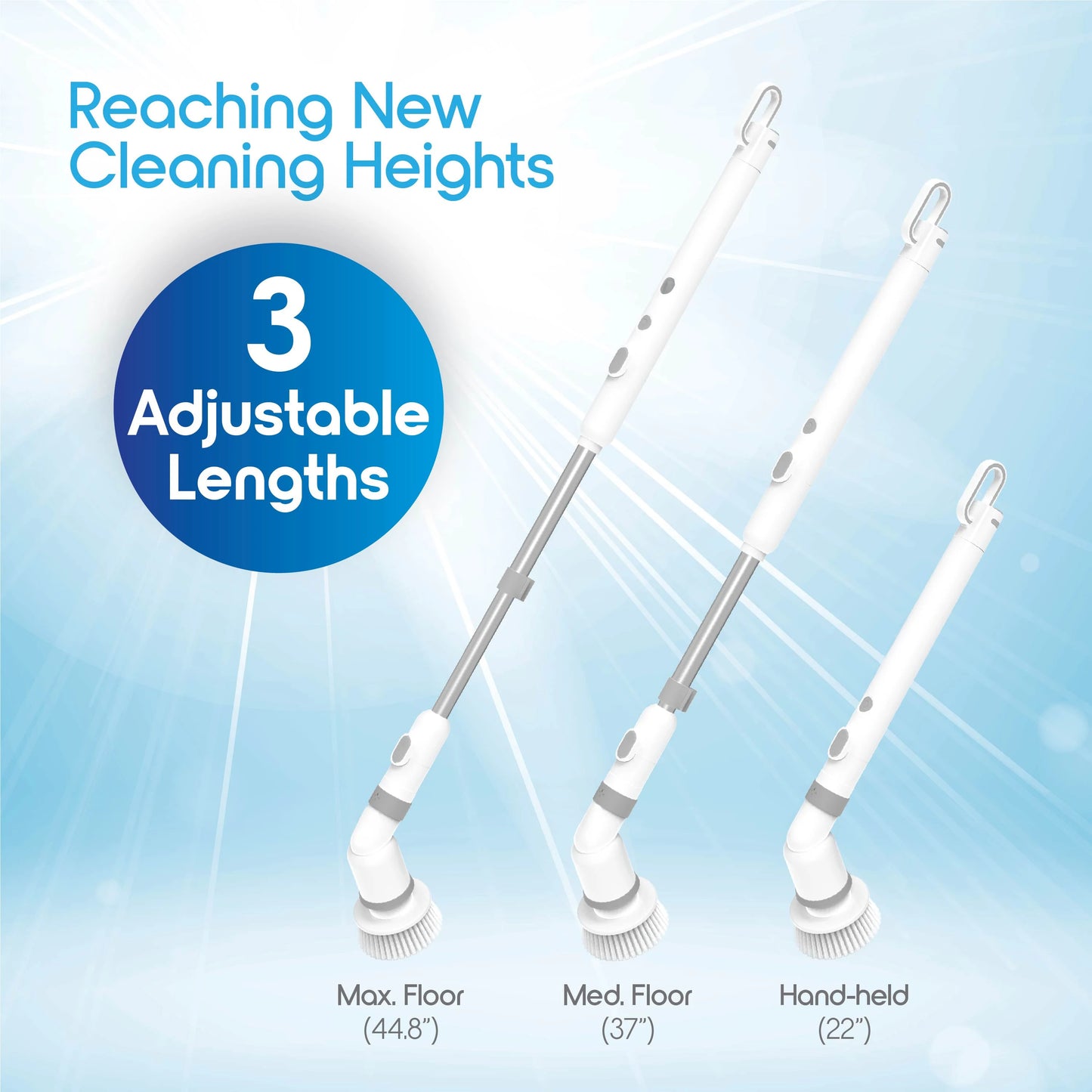 Blossom Electric Spin Scrubber With 9 Attachments For Bathroom Kitchen Cleaning