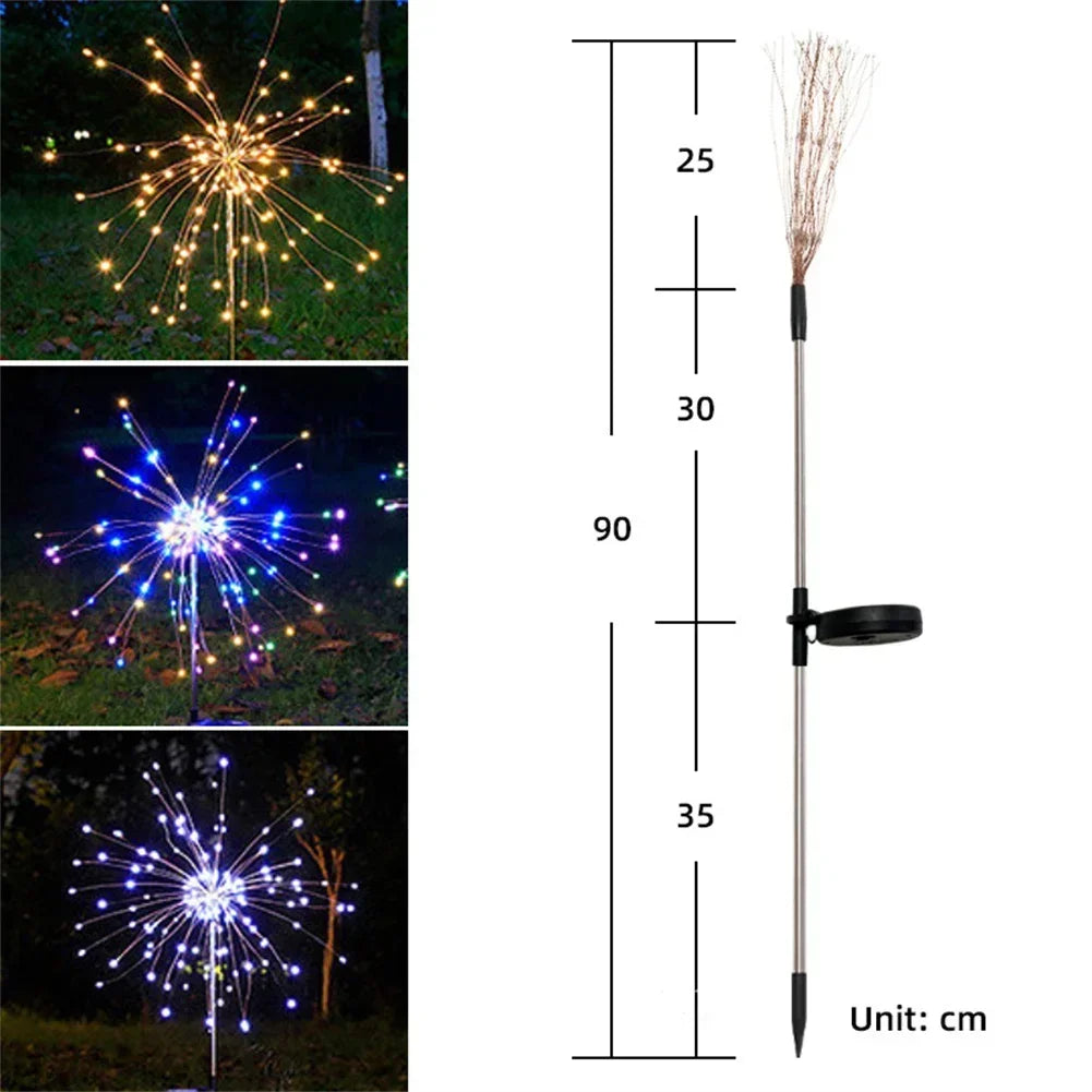 Solar Fireworks Light LED Fairy String Lights For Outdoors