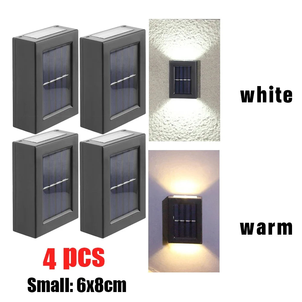 AlliLit Outdoor Solar Led Wall Light Waterproof Garden Lamp