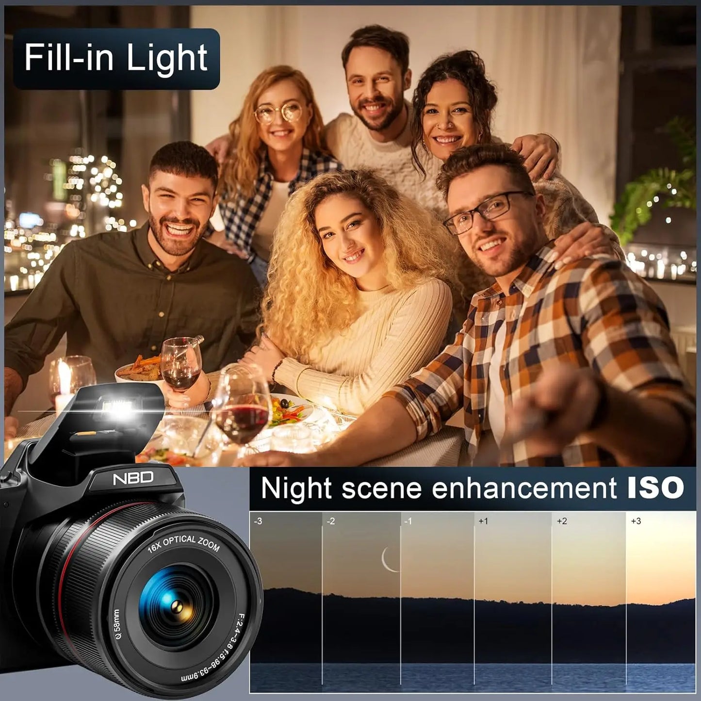 NBD 64MP Vlogging Camera With 16X Optical Zoom And WiFi