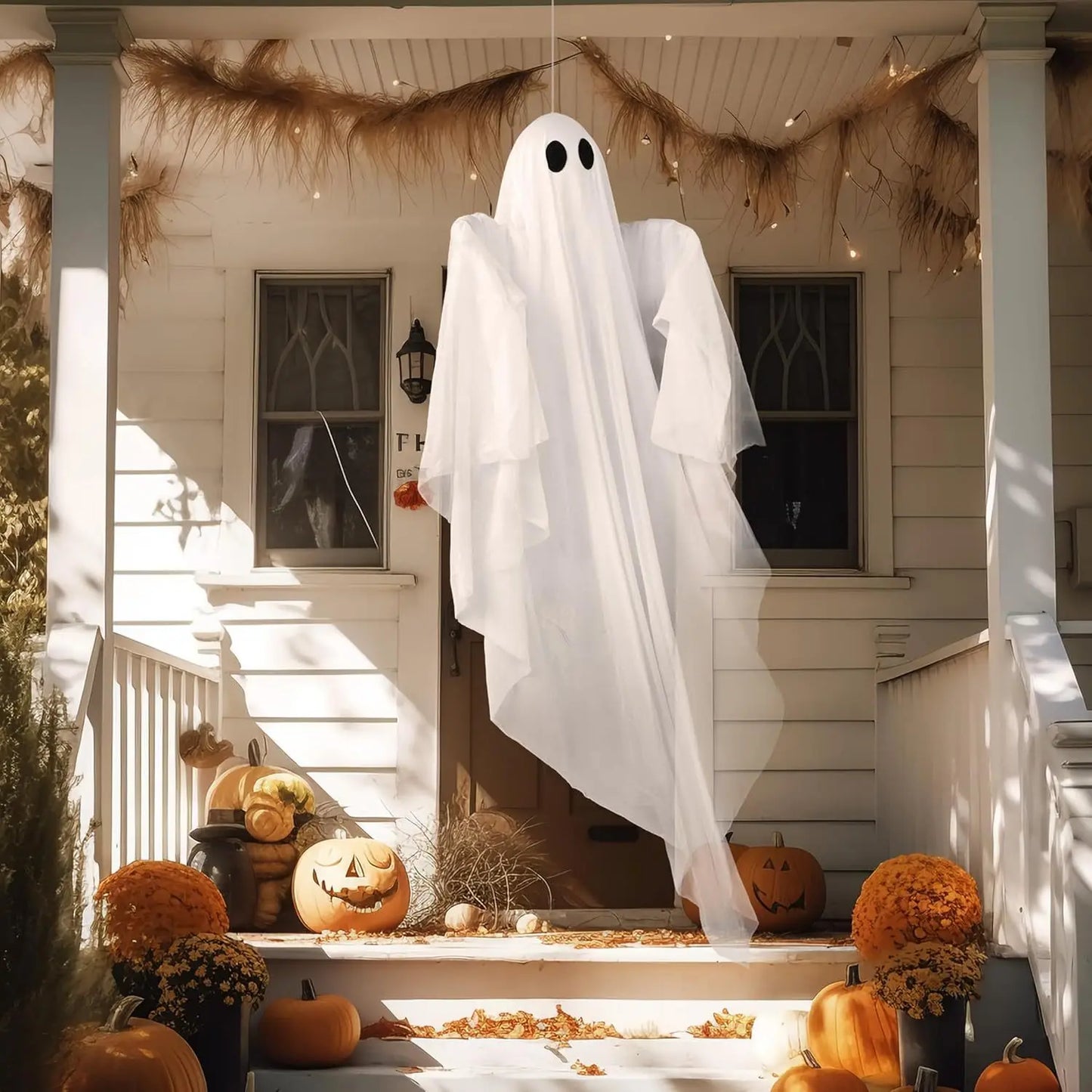 Joyfy LED Light Up Ghost Halloween Hanging Decor Outdoor