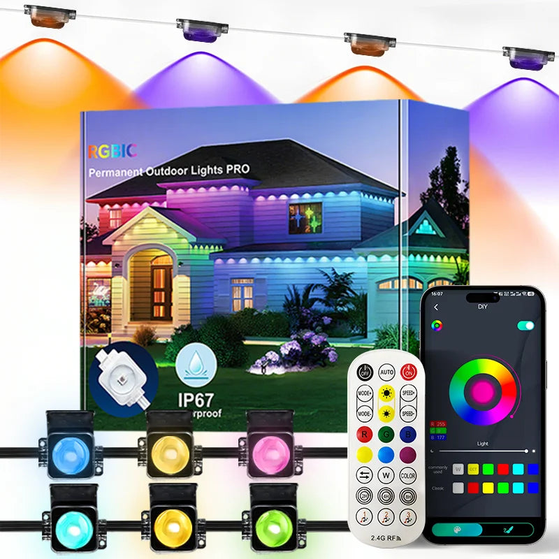 MIMIRGB IP67 Waterproof Outdoor LED String Lights With App Control