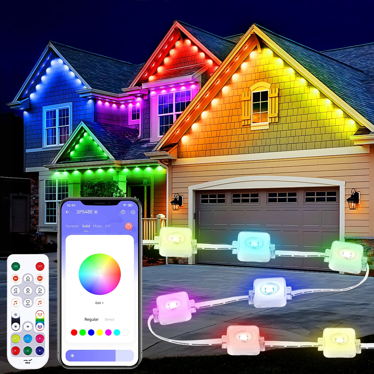 Aiopp RGBIC Outdoor LED Lights Waterproof IP67 100 Scene Modes