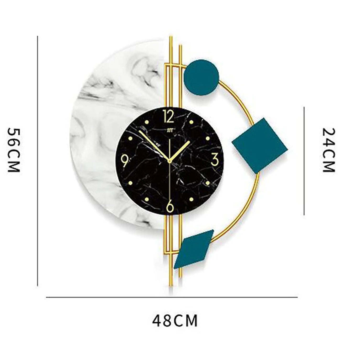 Nordic Marble Wall Clock Luxury Silent Battery Operated