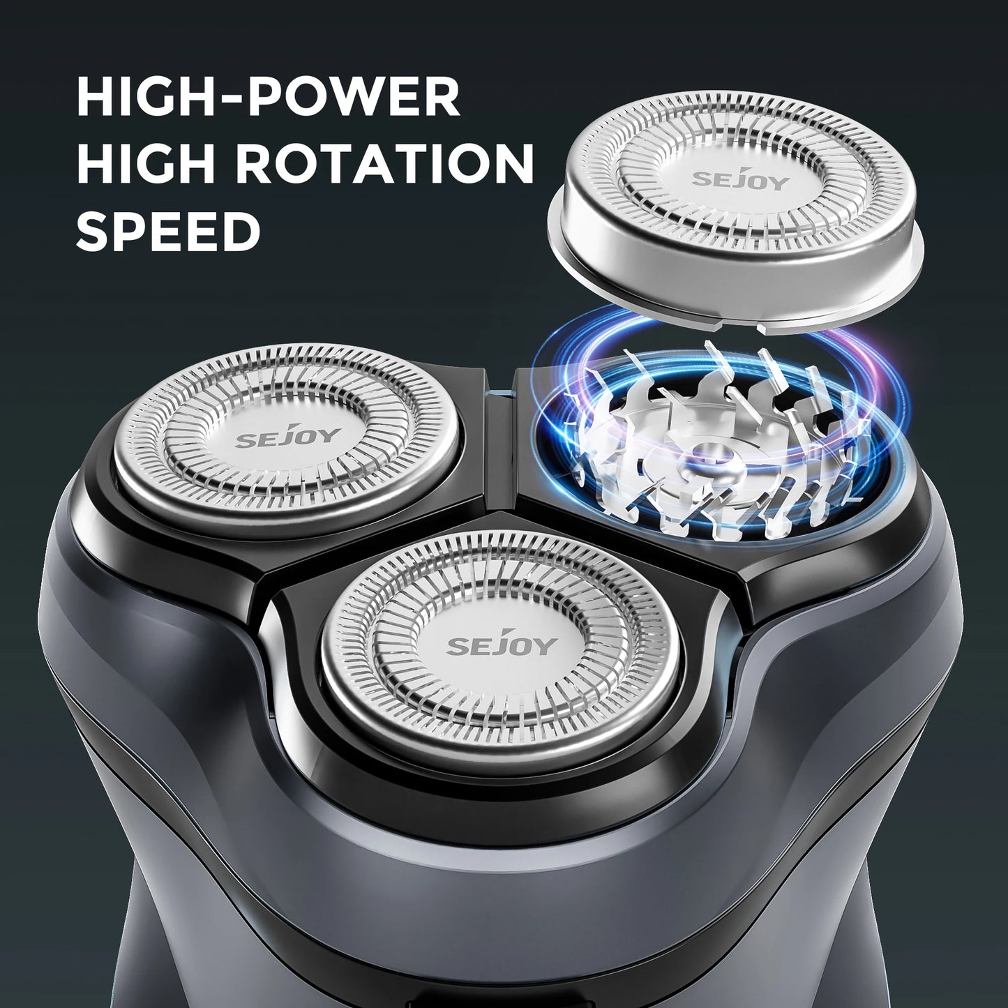 Sejoy 3D Floating Electric Shaver For Men Rechargeable Razor With Triple Blade
