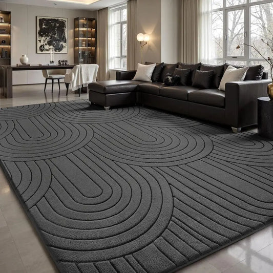 Kilim Style Anti-Slip Polyester Area Rug Machine Washable Indoor Carpet