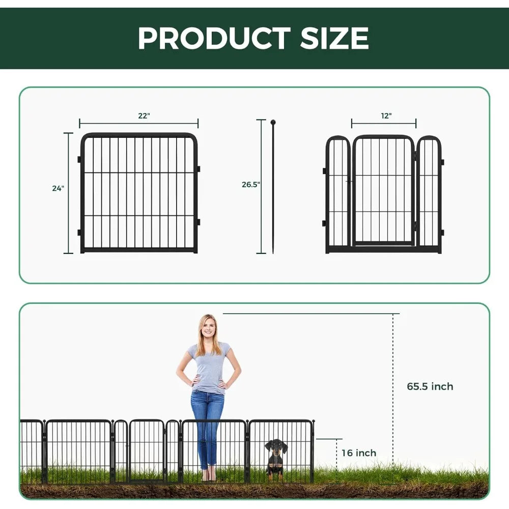 Garden Fence Outdoor Heavy Duty Metal Barrier For Pets