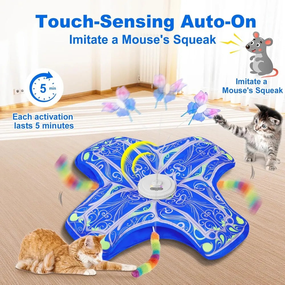 NBVCX Rechargeable Touch Activated Hide And Seek Cat Toy Fluttering