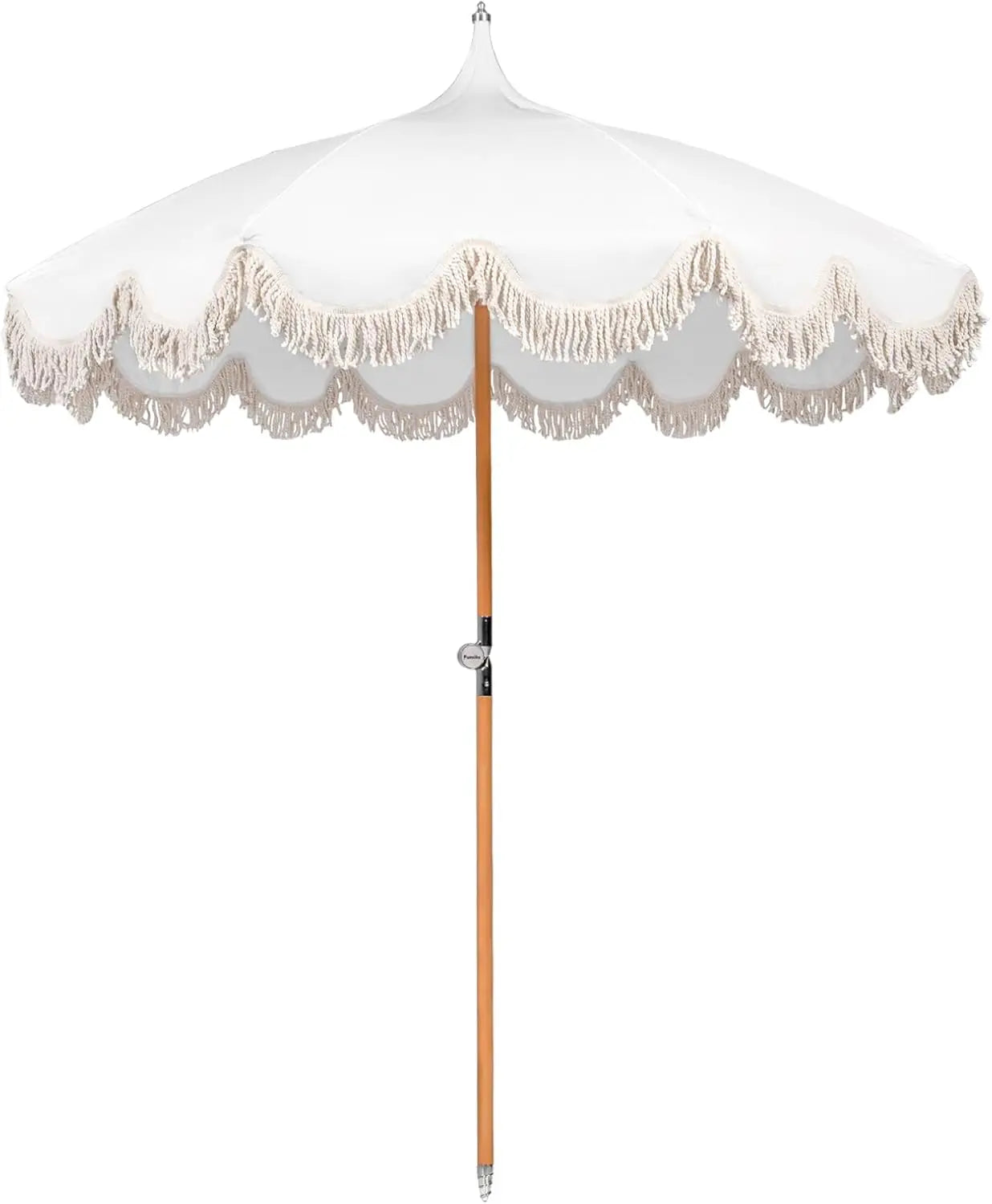 Pagoda Beach Umbrella With Fringe UPF 50 Plus Protection
