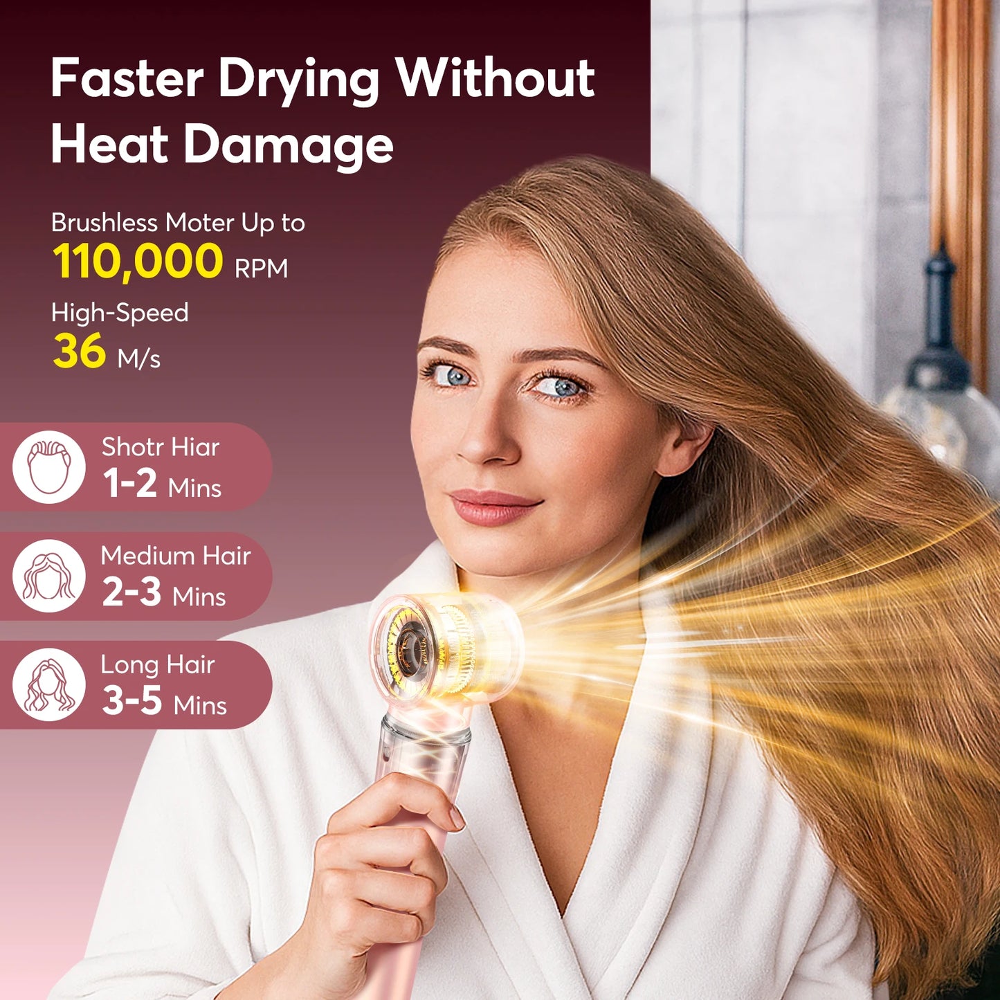 BOPCAL 5in1 Hair Styler with 1200W Dryer and Travel Bag
