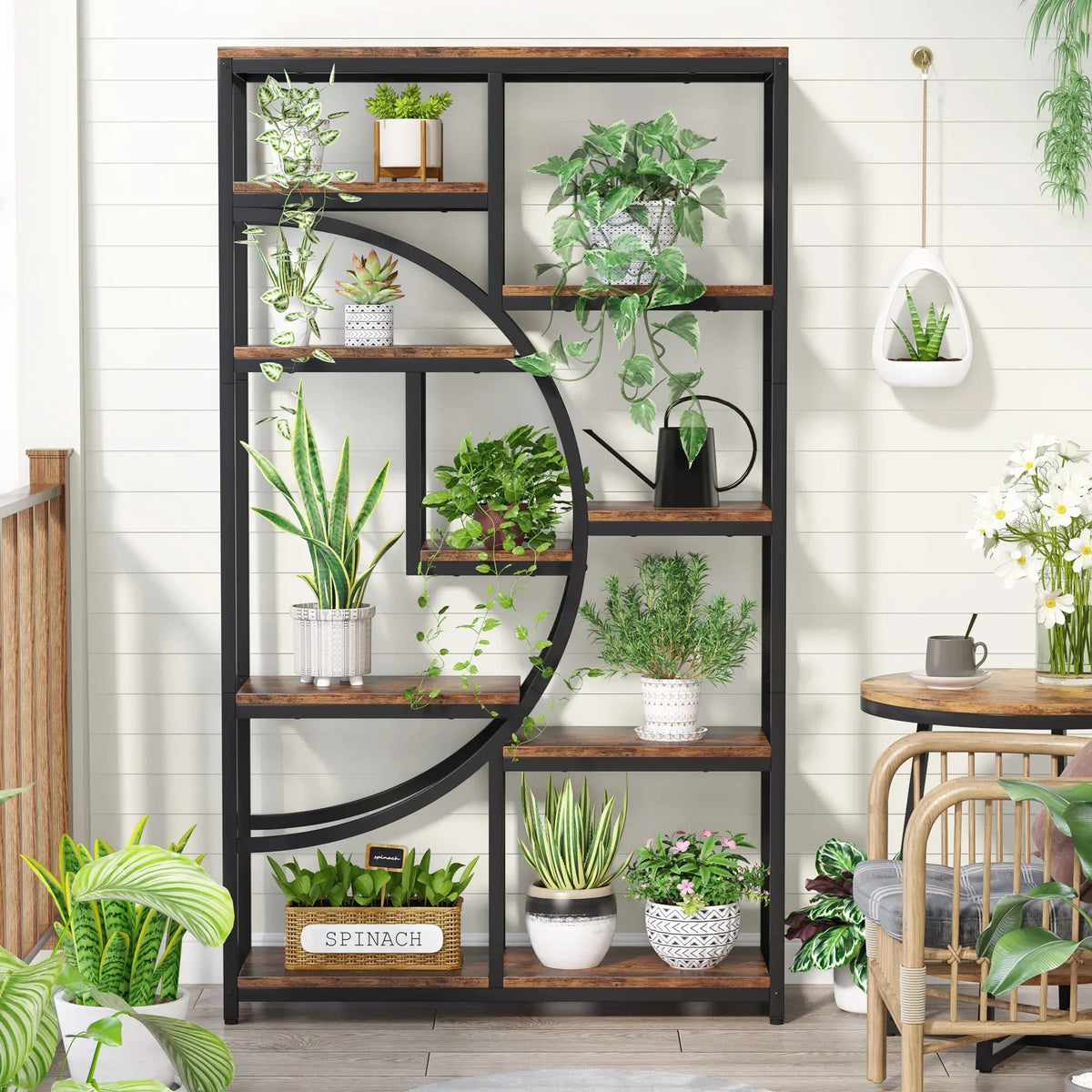 Tribesigns Industrial Etagere Bookshelf Display Storage Organizer