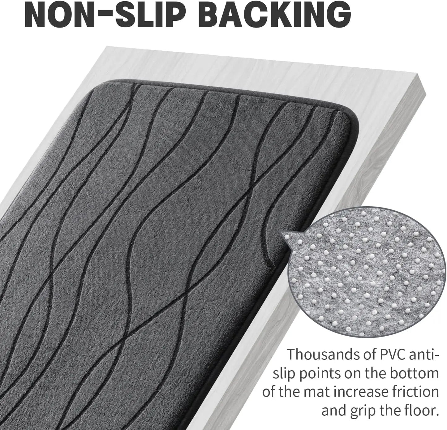 Memory Foam Bathroom Rug Set Ultra Absorbent and Non-Slip