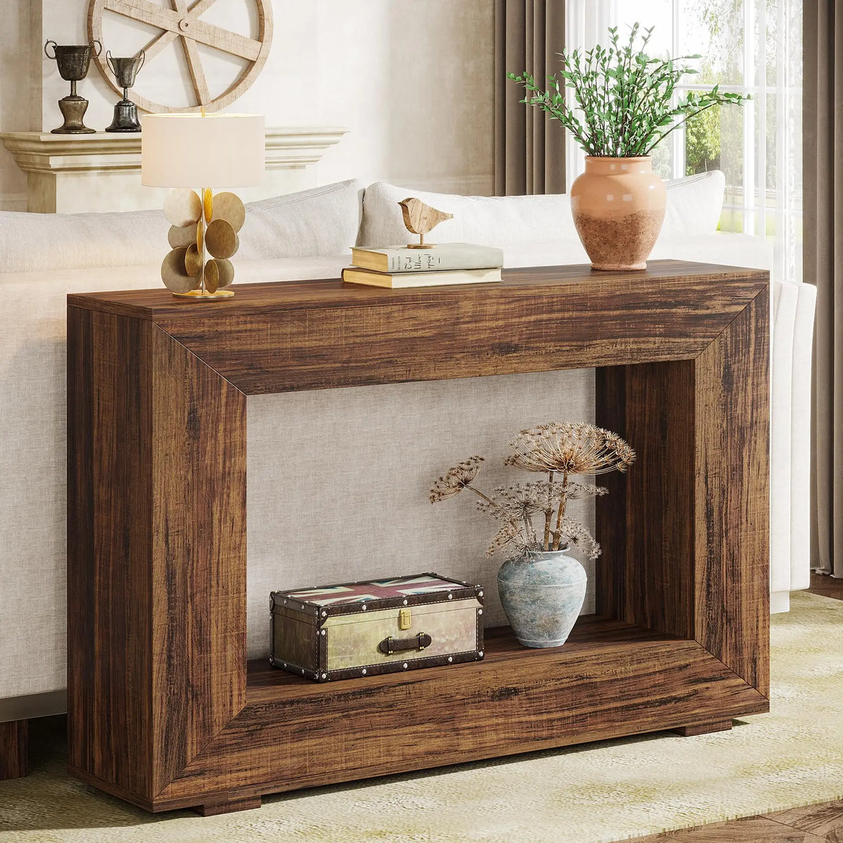 Tribesigns Farmhouse Console Table With Storage For Entryways