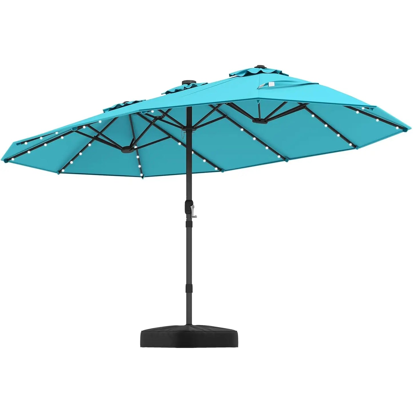 Double-Sided Solar Patio Umbrella With 48 LED Lights And Vented Top