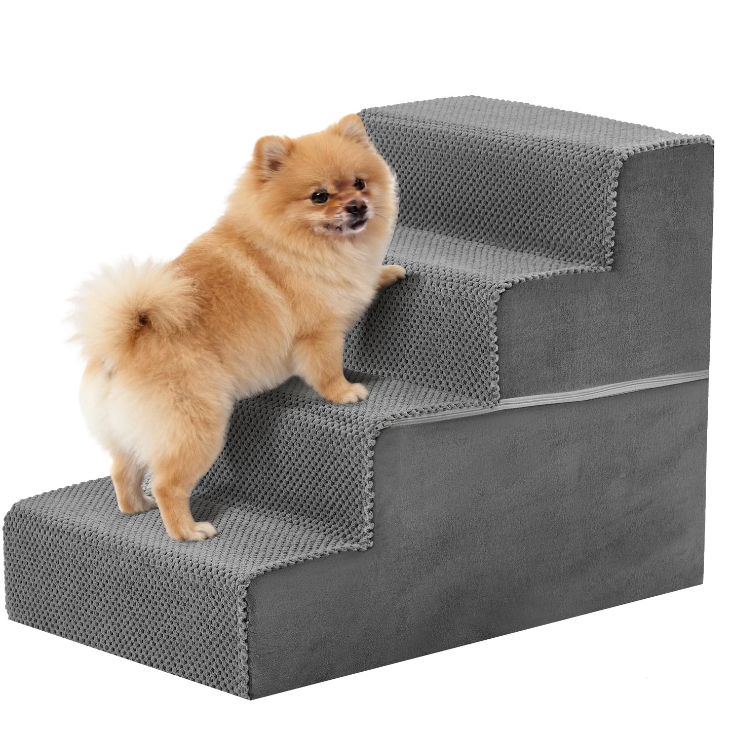 JHK Right Angled Foam Dog Stairs 3 To 5 Steps Non Slip Indoor Ramp