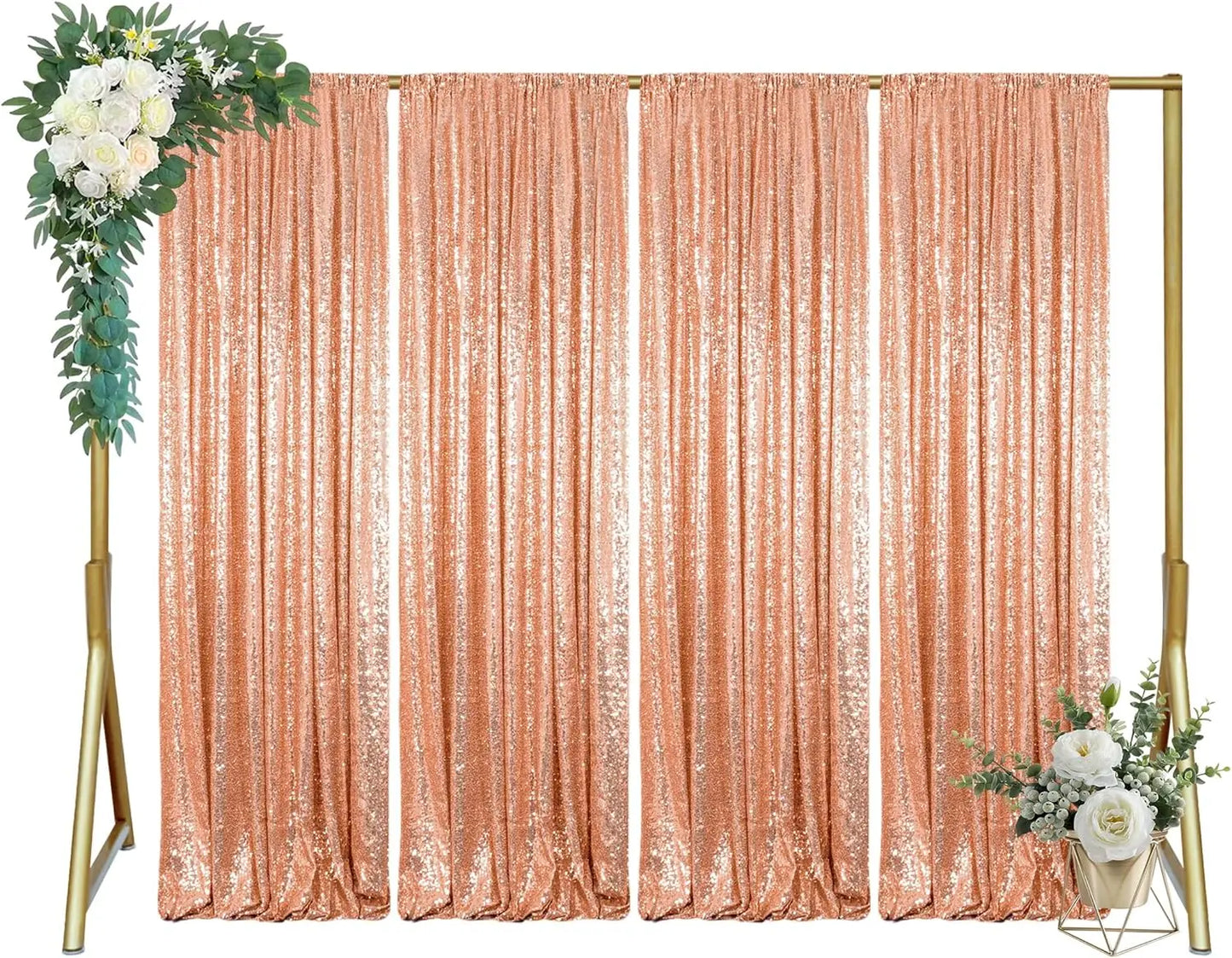 Sequin Backdrop Curtains Panels for Photography and Wedding Events