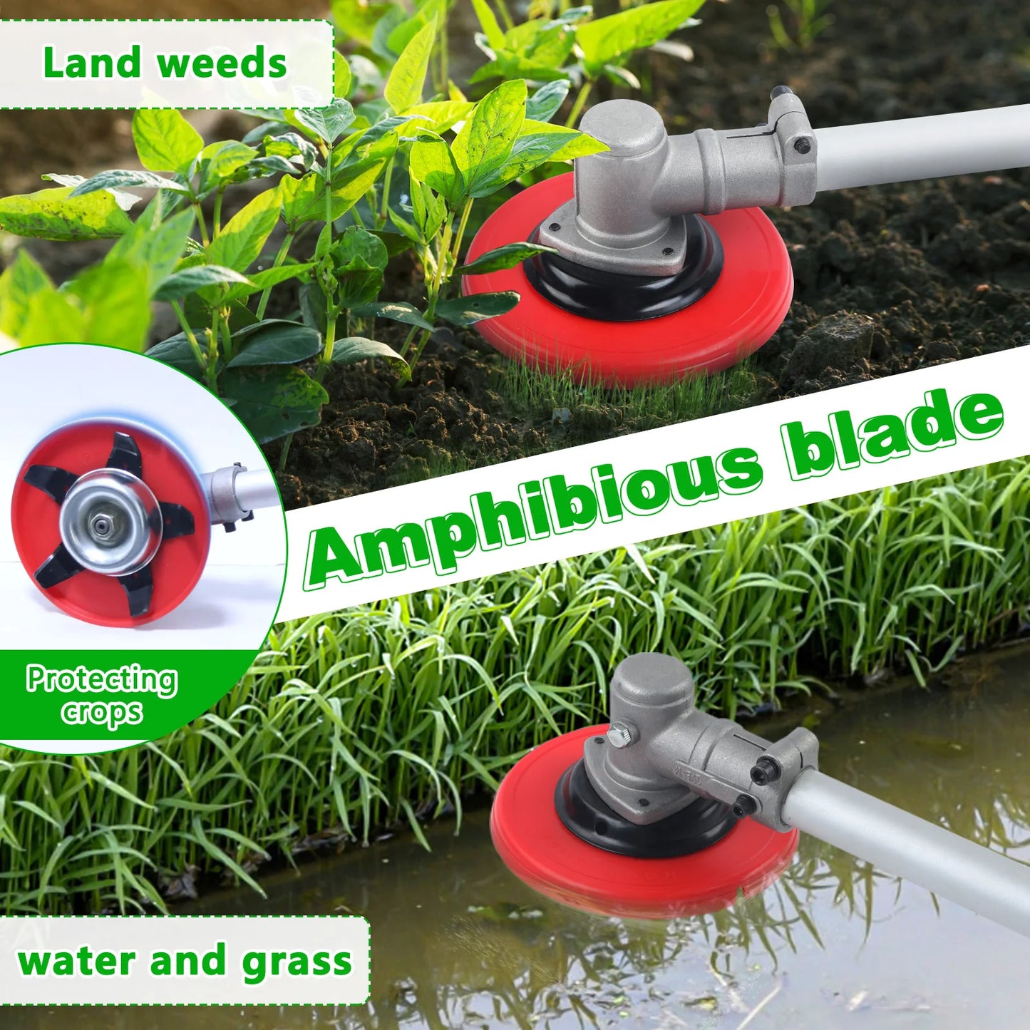 Gas Powered 8 in 1 Hedge Trimmer String Trimmer Cutter