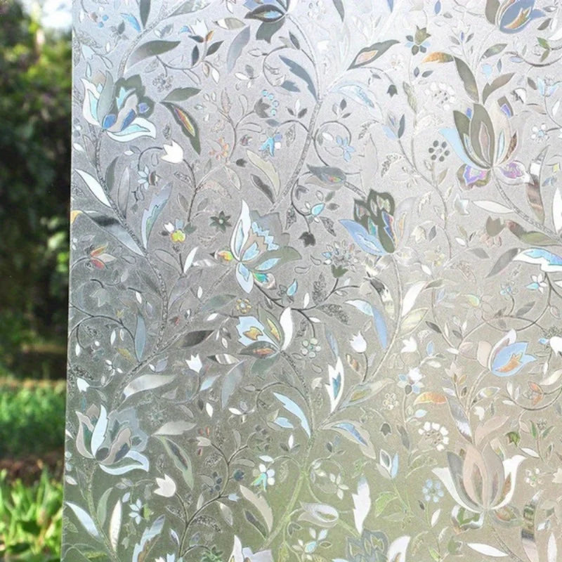 Elegant Tulip Window Film Self-Adhesive Privacy Sticker