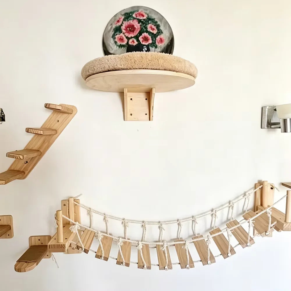 Wall Mounted Cat Rope Bridge With Sisal For Indoor Cats