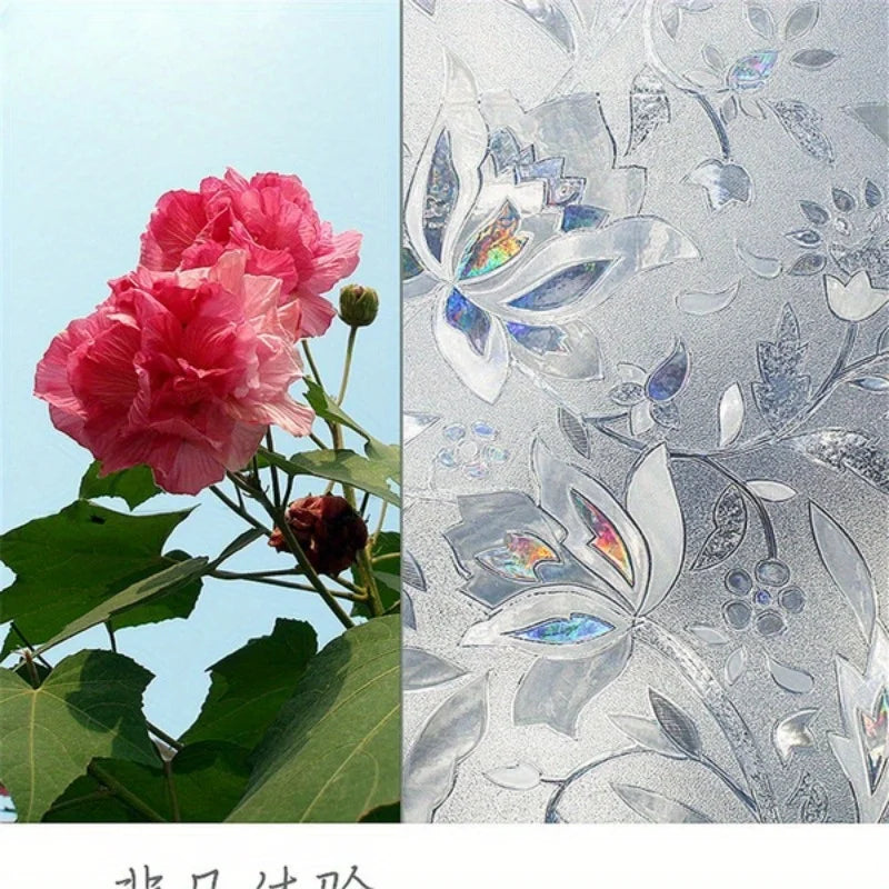 Elegant Tulip Window Film Self-Adhesive Privacy Sticker