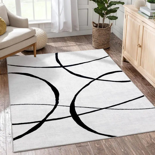 Washable Modern Abstract Rug Non Slip For Living Room