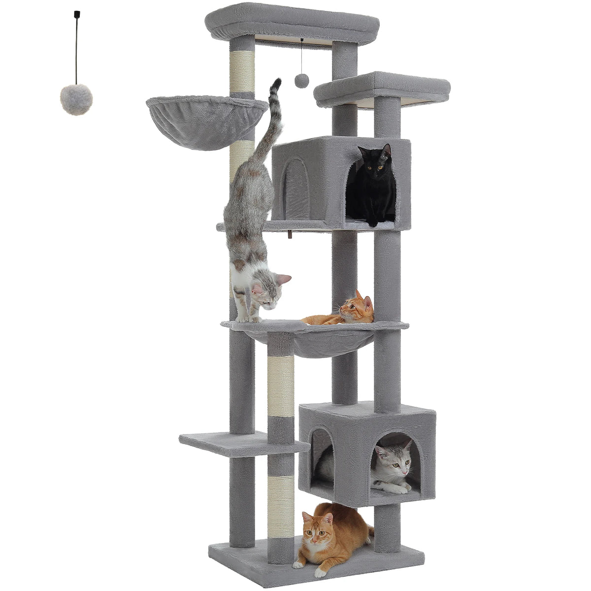 PAWZ Road Multilevel Cat Tower With Plush Condo Scratching Posts