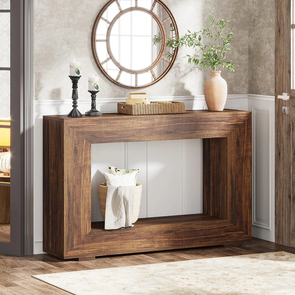 Tribesigns Farmhouse Console Table With Storage For Entryway