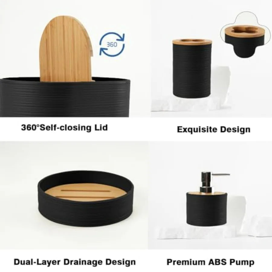 Bathroom Accessories Set Including Soap Dispenser Soap Dish Toothbrush Holder