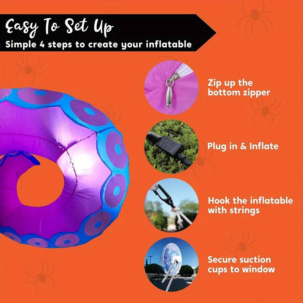 Joyfy LED Octopus Tentacle Inflatable Halloween Outdoor Decoration