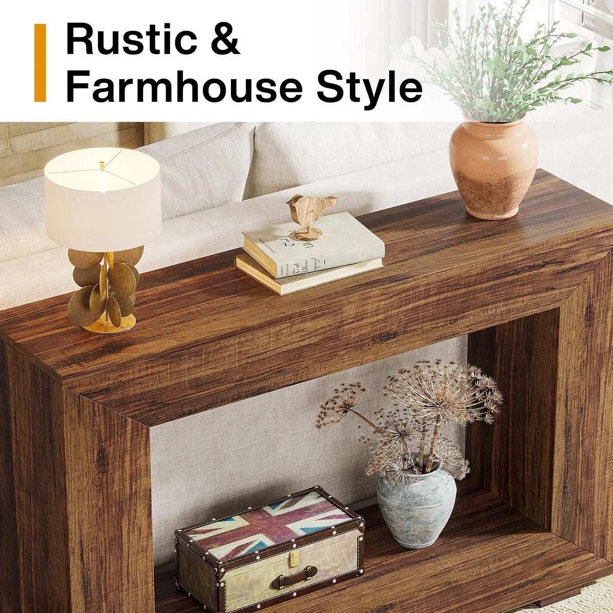 Tribesigns Farmhouse Console Table With Storage For Entryways