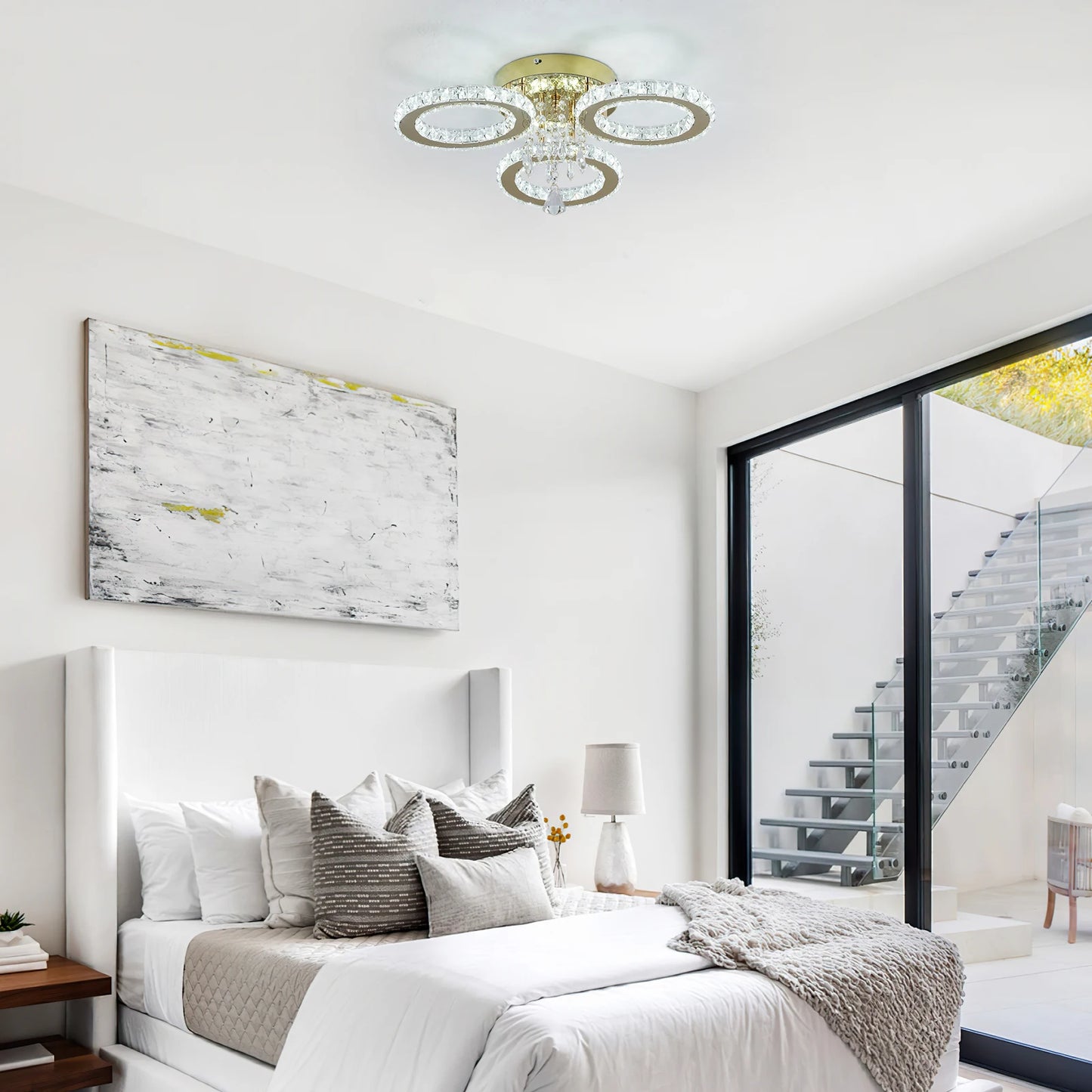 VETRULUS Crystal Chandelier LED Ceiling Light for Living Room