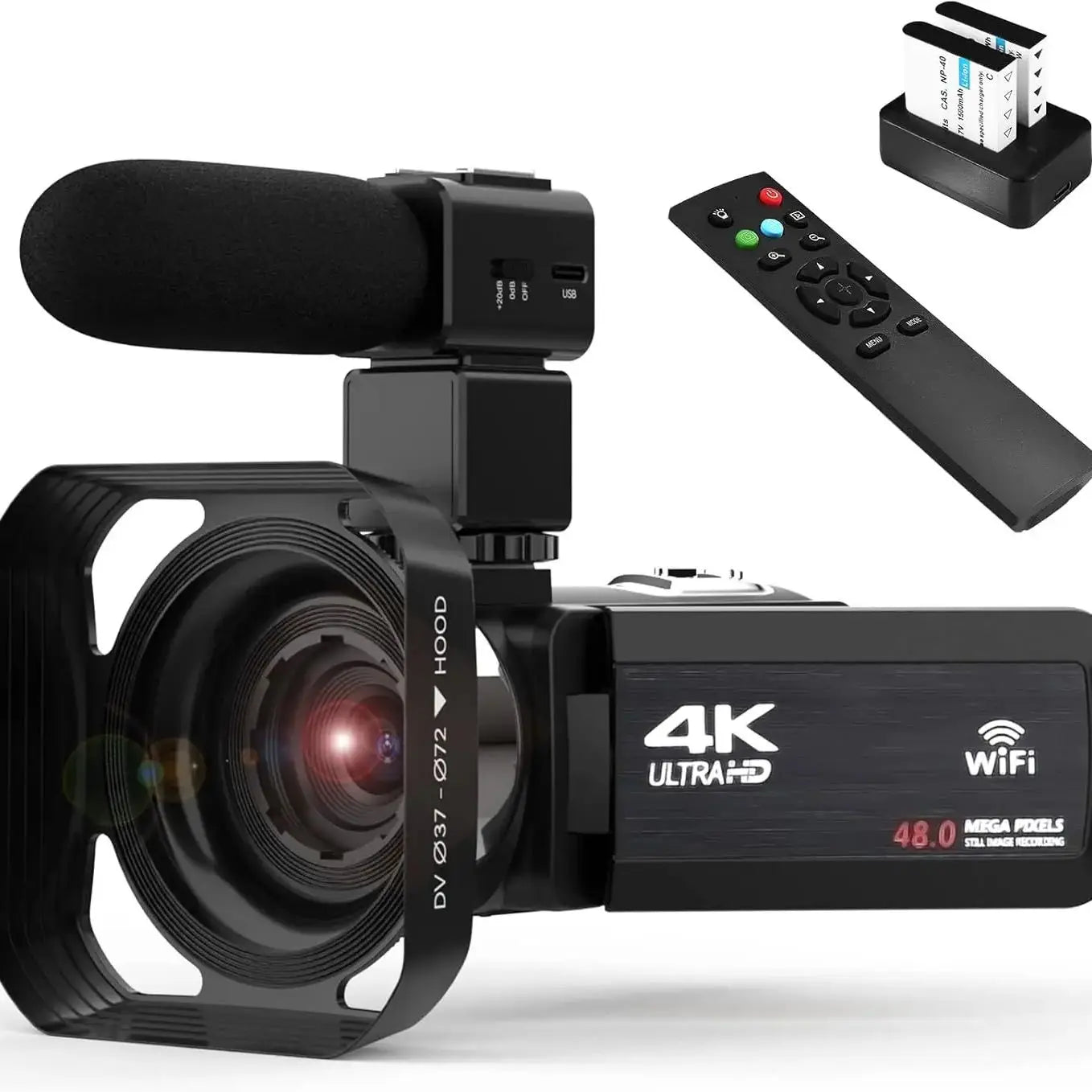 4K Camcorder With 18X Digital Zoom And 48MP For YouTube