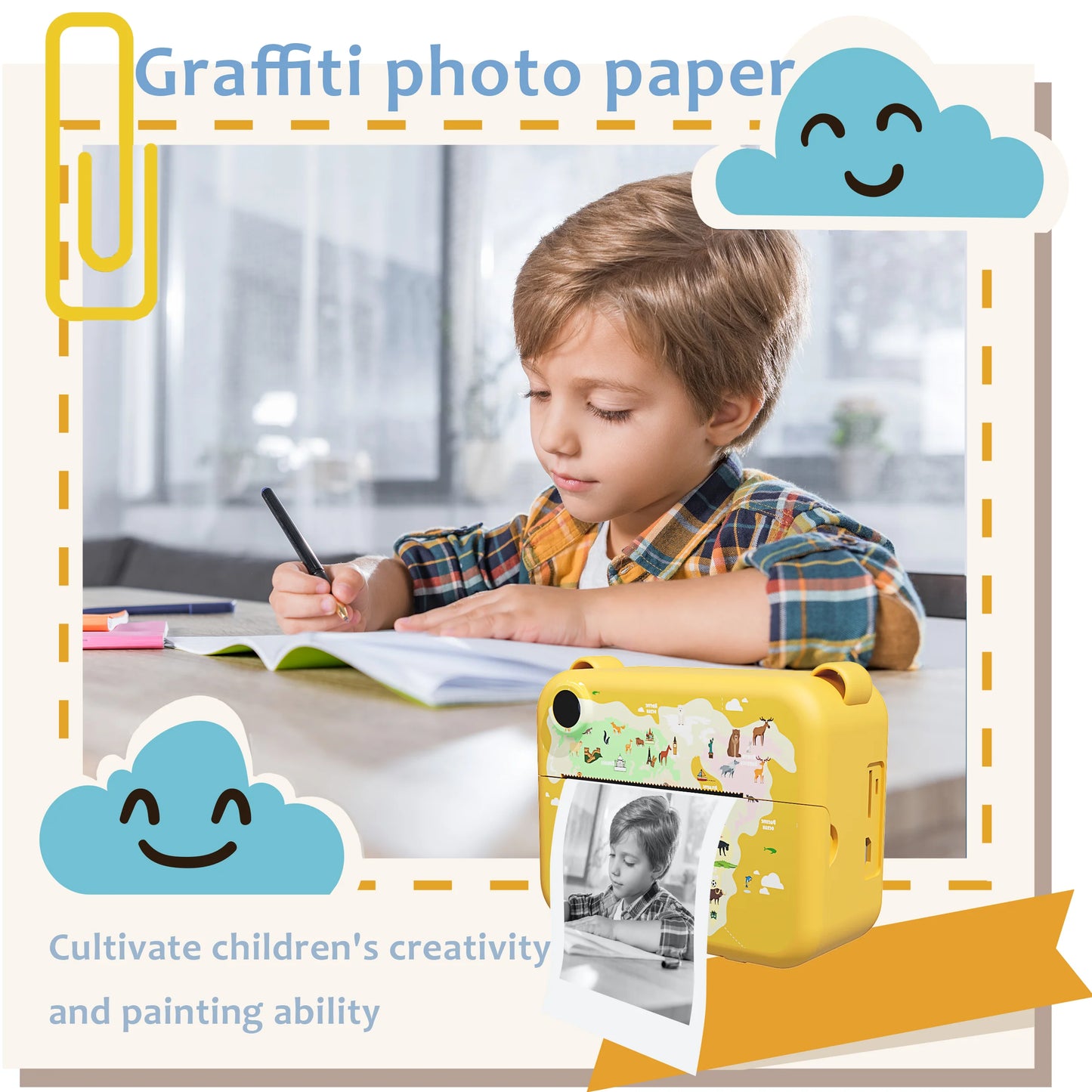 Kids Digital Camera For Children With Instant Print 1080P HD