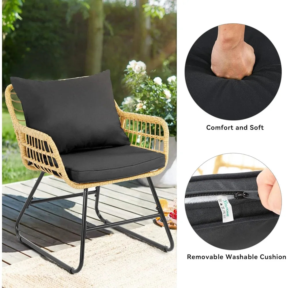 XMSJ 4-Piece Patio Furniture Wicker Outdoor Bistro Set