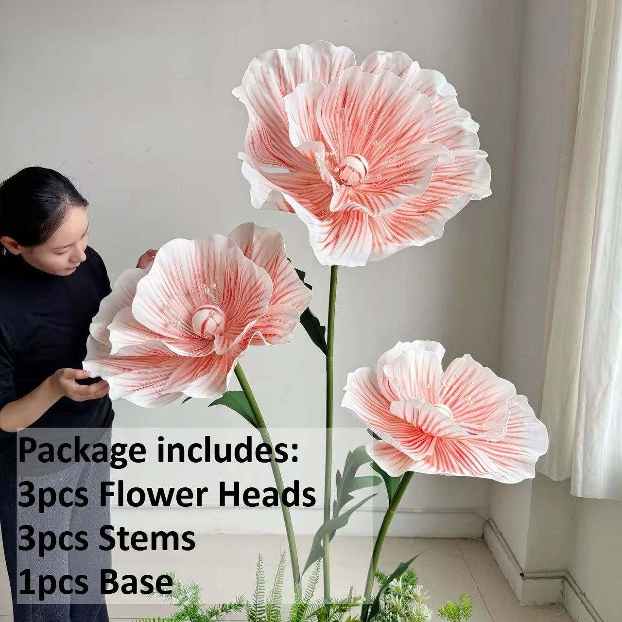 EVA Artificial Flower Display With Stand For Wedding And Home Decor