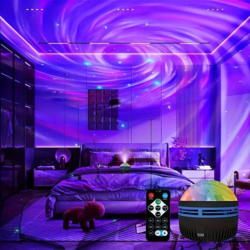 Galaxy Starry Sky Projector LED Night Light USB Rechargeable With Remote