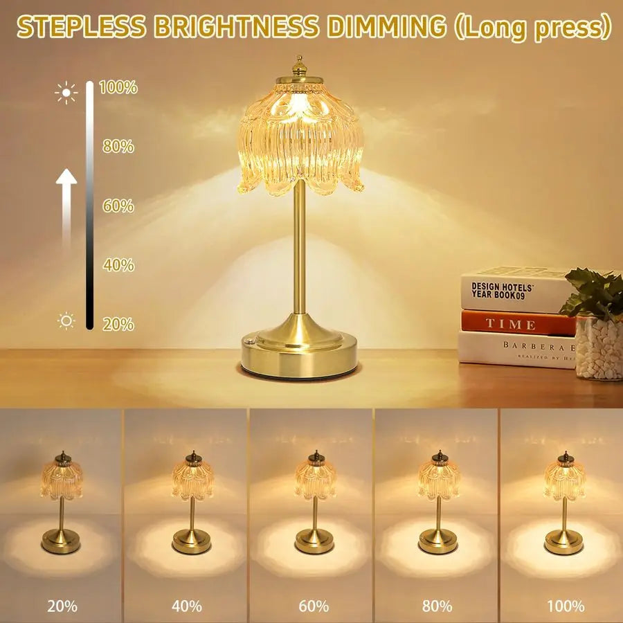 Lotus Flower Rechargeable Table Lamp With Dimmable Touch