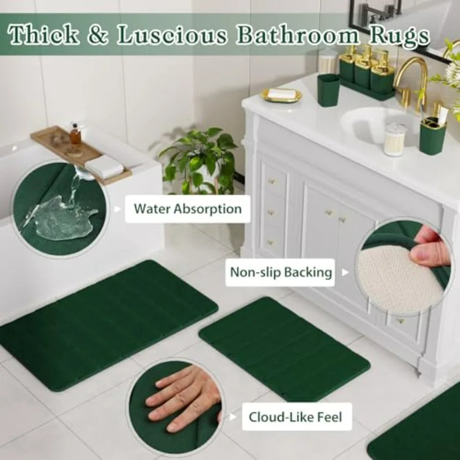 Bathroom Accessory Set With Shower Curtain And Rugs