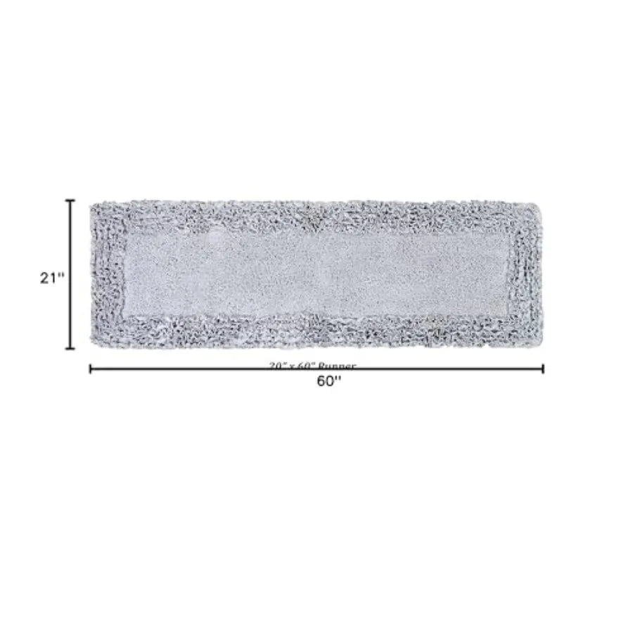 Shaggy Border Bathroom Set 3-Piece Non-Slip Rugs