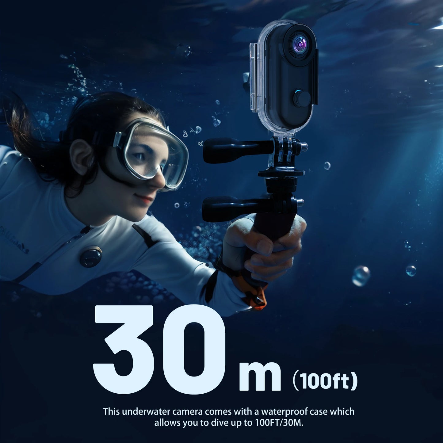 Mini WiFi Action Camera 128GB Portable Camcorder Helmet Mount