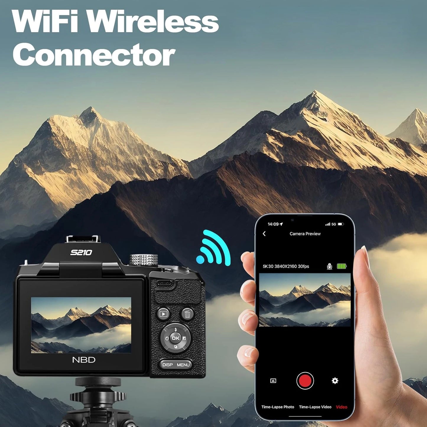 NBD 64MP Vlogging Camera With 16X Optical Zoom And WiFi