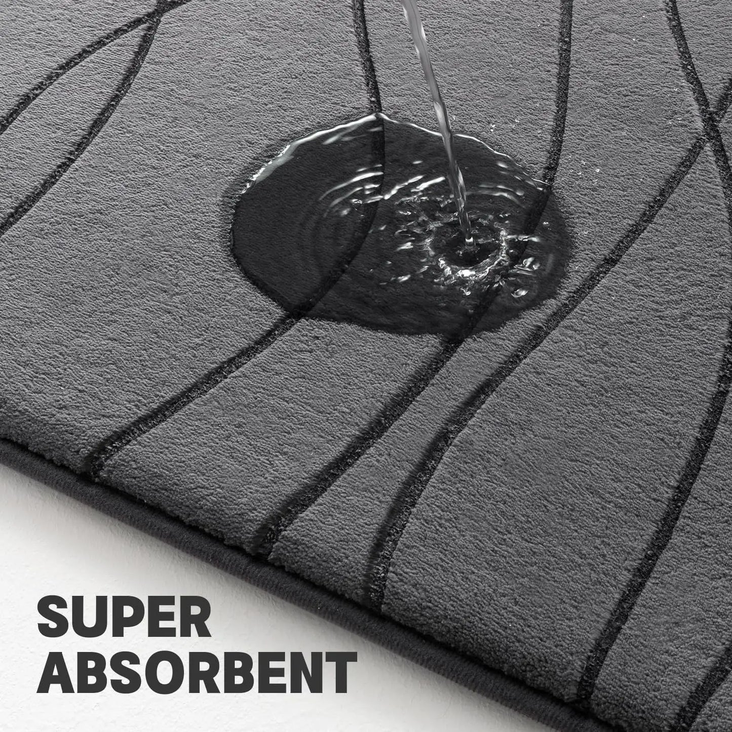 Memory Foam Bathroom Rug Set Ultra Absorbent and Non-Slip