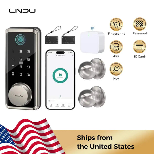 LNDU G601N Smart Lock With 360° Fingerprint Fob Unlock WiFi