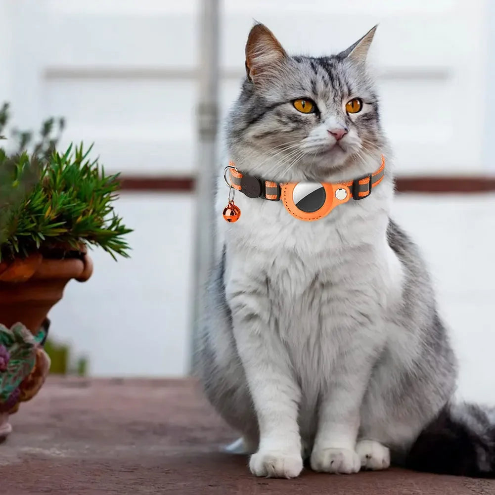 Shunmaii Reflective Cat Collar With AirTag Holder And Adjustable
