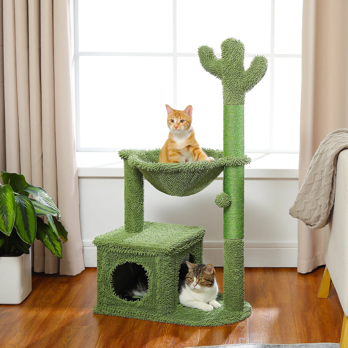 PEQULTI Cat Tree With Condo And Hammock For Indoor Cats