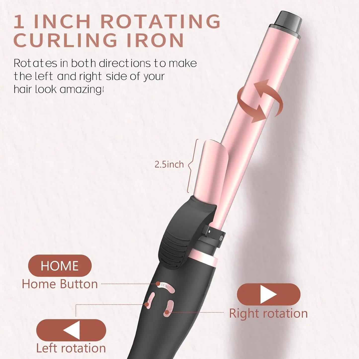 Automatic Rotating Curling Wand With Memory Temperature Control